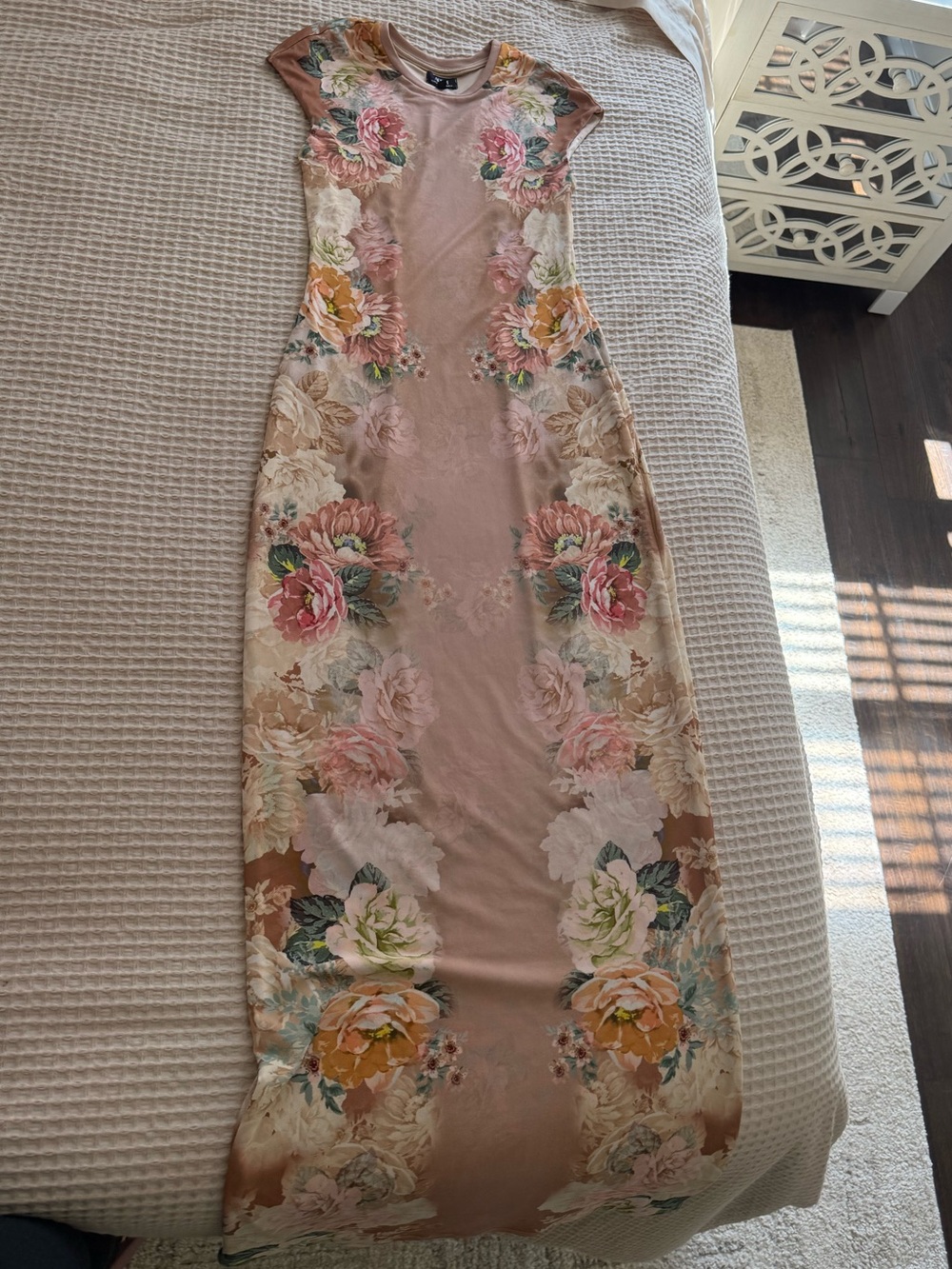 AFRM Cody Dress in Honey Rose Frame - Picture 5 of 9